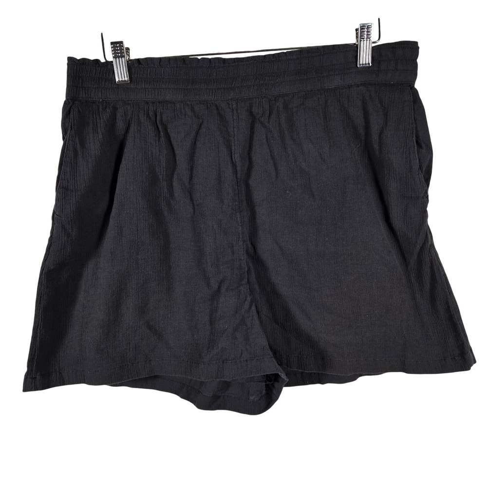 Abound Gauze Pull On Shorts Women Large Black Elastic Waist Casual Beach Summer